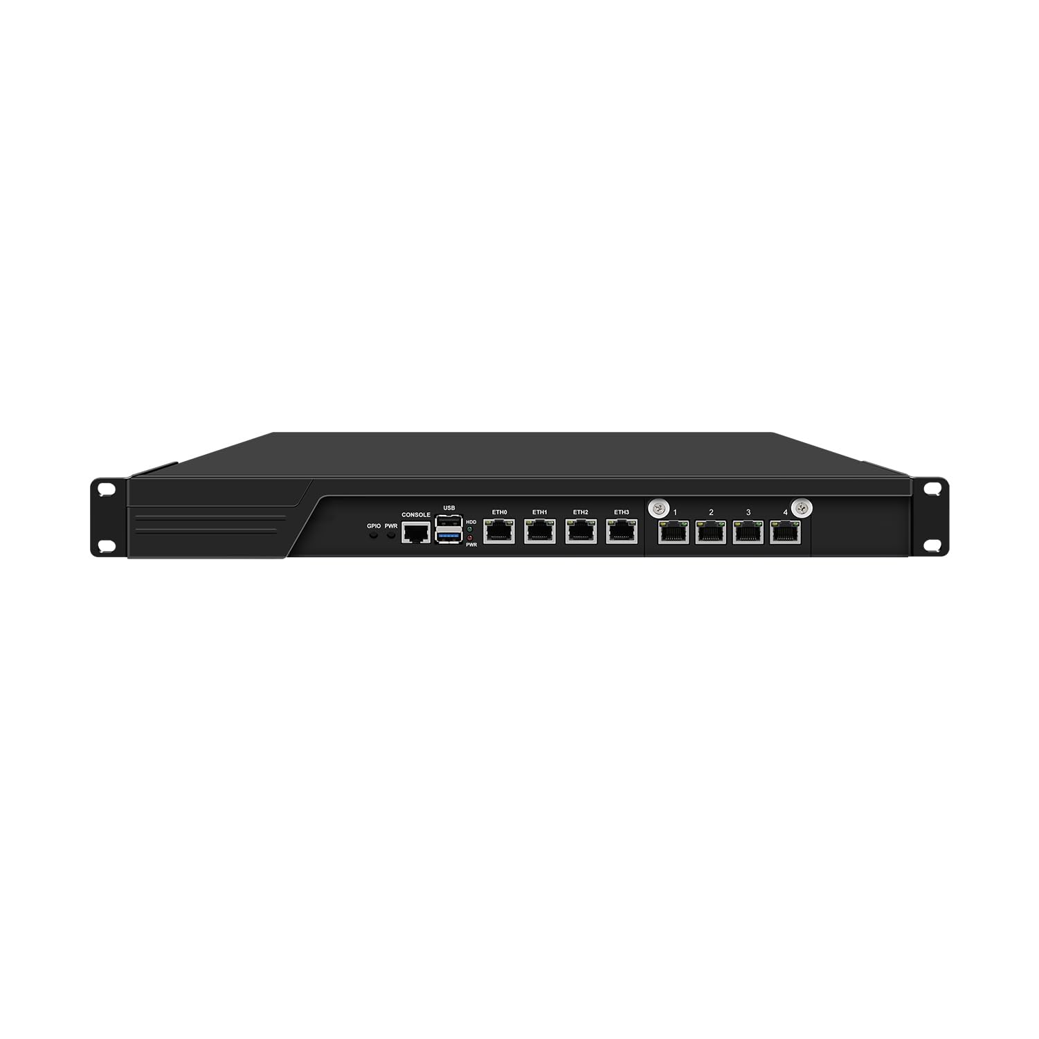 1U Firewall Appliance with Redundancy Power Supply, PFSense, Mikrotik, OPNsense, VPN, Router PC, I3 N300, RJ55, 8 x 2.5GbE LAN, GPIO, SIM Slot, Dual Power, 16G RAM, 128G SSD