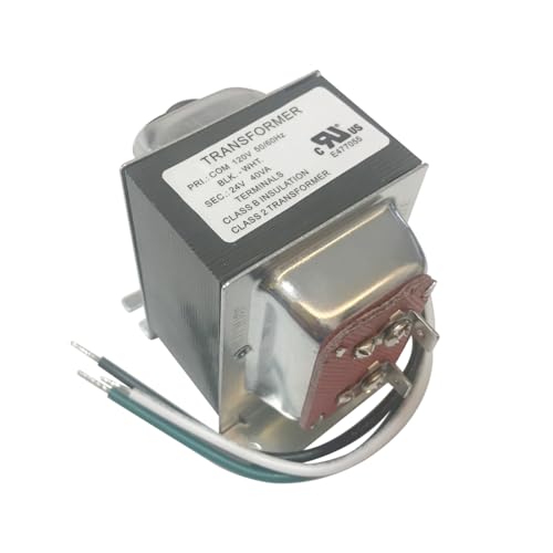 Doorbell Transformer 24V 40VA AC Power Supply Thermostat Power Adapter Hardwired Door Chime Transformer (24V-40VA-1PCS)