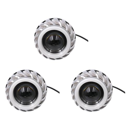 Moto Lampe Projecteur Lentille LED Yeux de Diable Rose Bleu 12V 30W
