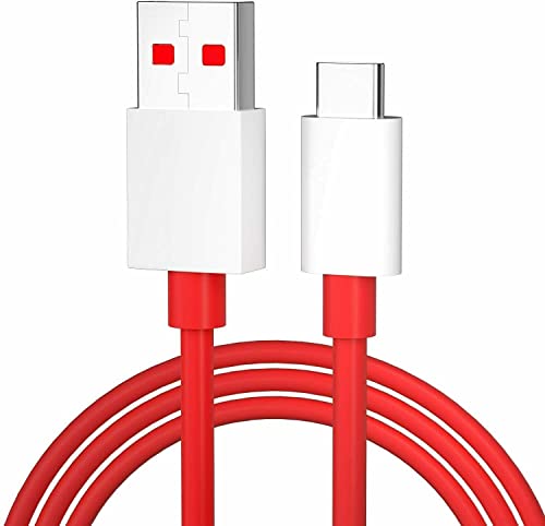 Image of The Black Store Original 65W Charger for Oneplus 11R, 11, Nord Ce, 2T, 10T, 10R, 10 Pro, 9R, 9 Pro, 9 with Fast Charging USB Type C Cable-Red *