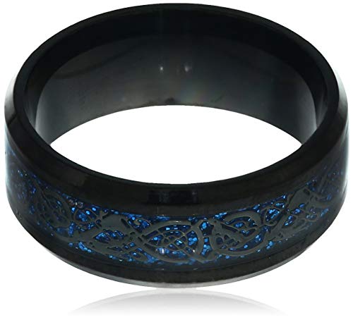 Yellow Chimes Rings for Men Dragon Celtic Inlay Polish Finish Titanium Steel Ring for Men and Boys. (Image - 2)