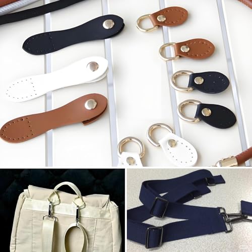 Lyivisk 18 Stück Taschenzubehör zum Nähen, D Ringe 40mm, Leiterschnallen und Karabinerhaken mit Drehgelenk, Metall-Set für DIY Handtaschen, Hundegeschirr und Schlüsselanhänger
