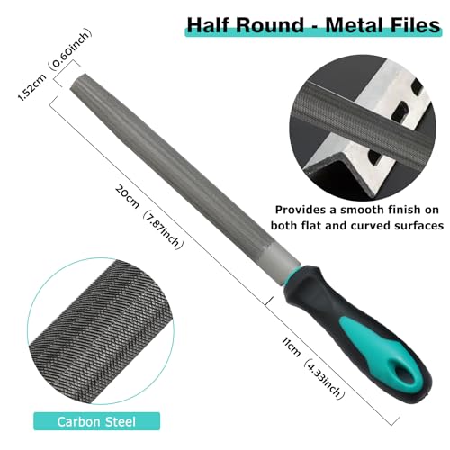YANMAKE 4Pcs Metal File Set, 8inch Hand Files Large Steel Rasp Files with Handles for Metalworking, Woodworking and More - Image 3