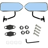 Gazoz Performance F1 style Black Side View Mirrors for Cars and Bikes- Universal Fit High Gloss Finish Side View Mirrors - 2 pieces.