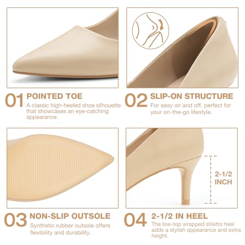 ZURIN Women's Pointed Toe Comfortable Stiletto Heels Closed Toe Dress Pumps Shoes for Wedding Work Office Business2