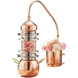 Copper Moonshine Still, Small Alembic Still, Can Be Disassembled in Sections, with Separator and Hose, for Whiskey, Moonshine Essential Oils, Home Brewing Kit