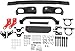KUAFU Front Bumper Compatible with 2007-2018 Jeep Wrangler JK Rubicon W/Sensor Hole 10th Anniversary Style 2DR 4DR Steel Black Powder Coated 3Pcs