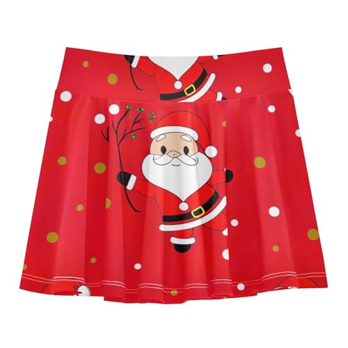 Christmas Cute Cartoon Red Athletic Shorts Girls Skorts Toddlers Tennis Skirts Preppy Little Girl 3t