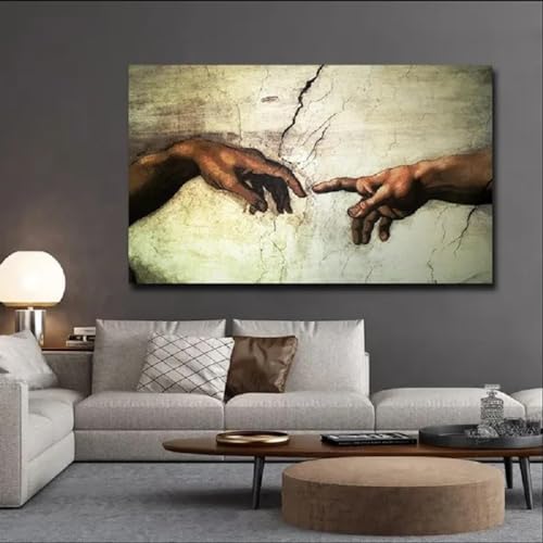 Cadre interne 55x110cm habiller un grand mur vide séjour La main de Dieu