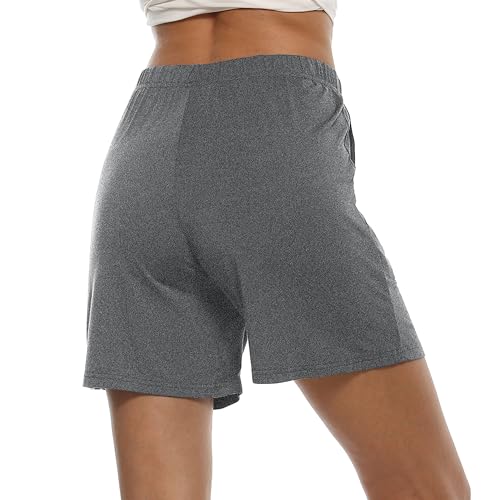 JINSHI Womens Pajama Shorts Soft Comfortable Lightweight Elastic Drawstring Modal Pajama Bottoms Lounge Shorts with Pockets4