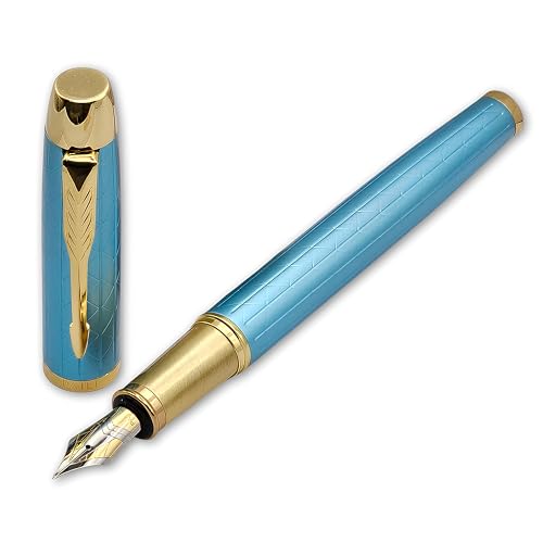 Image of Venti Fountain Pen - Metal Luxury Pen, Schmidt Nib (Medium), Best Pen Gift Set for Men & Women, Professional, Executive, Office, Nice Pens,Return Gift (F116A-Blue)