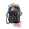 AR BRAND EST. 2021 Mens Man Bag Leather Black With Wrist & Shoulder Strap - Black #1