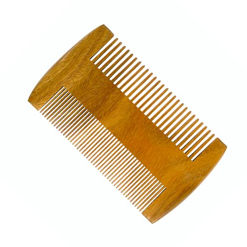WOOYALIN Green Sandalwood Wooden Comb - Anti-Static Comb for Men, Women, Kids - Handmade, Natural Material, Fine & Wide Tooth Beard, Pet Comb