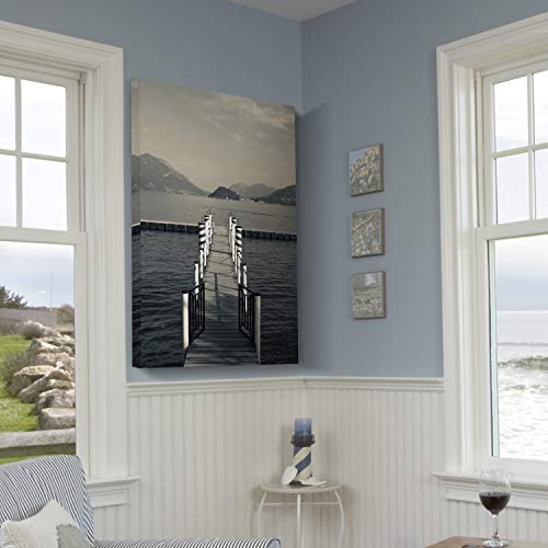 Dock View Vertical Landscape Pictures Giclee Print Canvas Wall Art