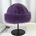 Women's Faux Fur Fashion Hat for Winter, Russian Style Warm Cap Hat Faux Fur Headband Solid Color Winter Warm Hats Purple