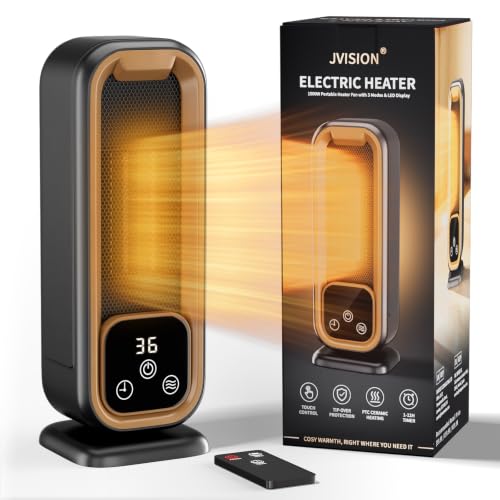 Elektrischer Heizlüfter, 1500 W Keramik-Heizlüfter mit 3 Modi & LED-Anzeige