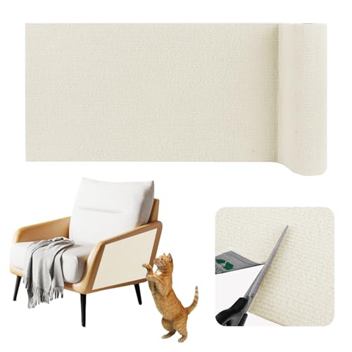 Kratzteppich selbstklebend Kratzmatte Katze Sofa Kratzbretter Katze Wand Kratzbrett Katzen Katzenwand Kratzschutz Wand (Beige, 40cm×3m)