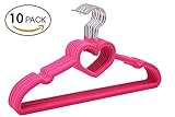 LUXEHOME Non-Slip ABS Environmental Flocking Velvet Hangers,Love Shape,Space Saving, Perfect for Kids/Adult Clothes,Set of 10 (Pink)