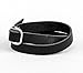 Black double wrap thin leather cuff bracelet for women or men, Handmade UA 8160