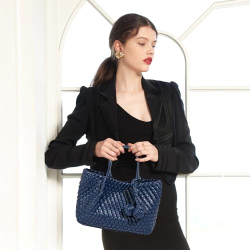 Image of Woven Tote Bag for Women, Hobo Bag for Work, Large Beach Travel Handbags and Purses, Retro Shoulder Bag, Shopping Bag