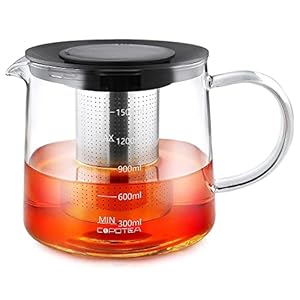 Glass Teapot with Infuser – 1500ml/50 OZ Tea Kettle Stovetop Safe Tea Pot for Blooming Tea Loose Leaf Tea, Premium Tea Maker with Gift Box