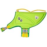 Hunde schwimmweste Schwimmweste zum Schwimmen, Verstellbarer Konservierer mit hohem Auftrieb & Rettungsgriff, Schwimmjacke für Hunde, Sicherheit im Wasser (S Grün1)