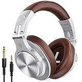 OneOdio ヘッドホン Bluetooth 5.2 ワイヤレスヘッドホン 72時間再生 密閉型 マイク付き AAC対応 DJ用 モニターヘッドホン 音楽鑑賞 楽器練習 スタジオ 音源ミックス シルバー