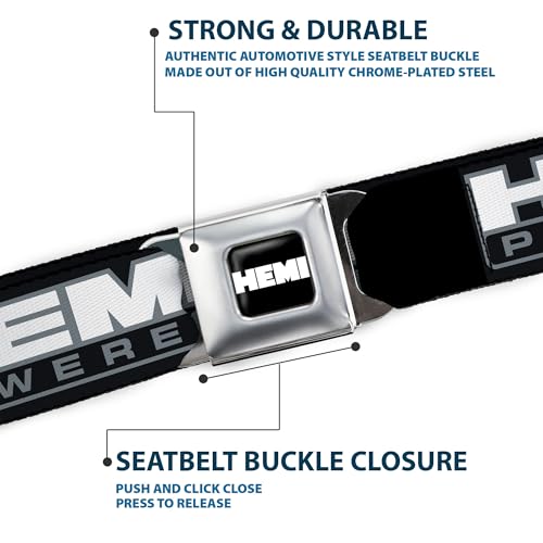 Cinturón Buckle-Down Hemi Bold de acero inoxidable negro estilo automoción 6