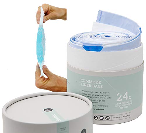 Soothic Commode Liners with Absorbent Pads, Disposable Bedside Bag, Commode Pail, Potty or Chair, Standard Universal fit