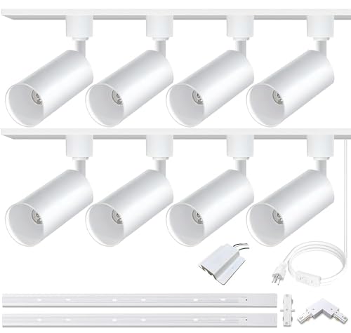 Bravsekai GU10 LED Track Lighting Kit, No Bulbs 10W Track Light Heads with 2 * 3.28FT H Track Light Rail 8PCS Ceiling Spotlight Fixture for GU10 Bulb, Bulbs Excluded