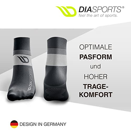 Foto von Laufsocken RUNICKS für Damen und Herren (2 Paar) - Sportsocken für Winter und Sommer zum Joggen - Fitnesssocken gegen Druckstellen und Schweißfüße (Schwarz/Grün, 39-42)