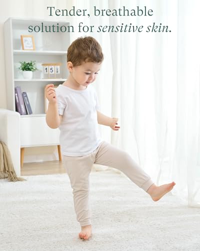 Supersoft Baby Pants, 2-Pack Premium Bamboo Viscose Jogger Pants, Elastic Waist, Unisex 0-24 Months4