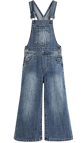 KIDSCOOL SPACE Jeans-Overalls für Mädchen, kleine große Kinder, weites...