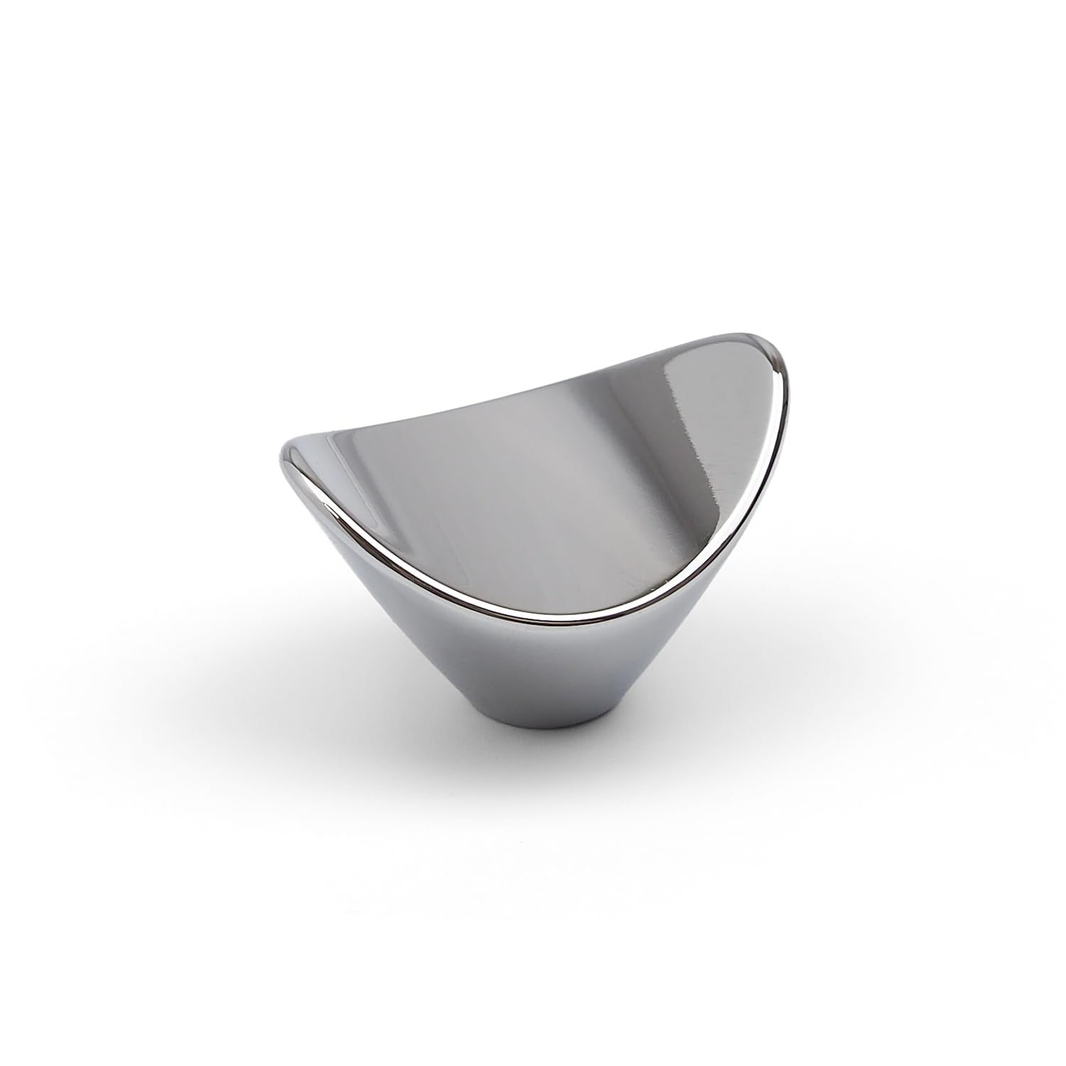 (Polished Chrome) Brass Chrome Pewter Cabinet Knobs Oval Curved Concave 38Mm 5056767302807