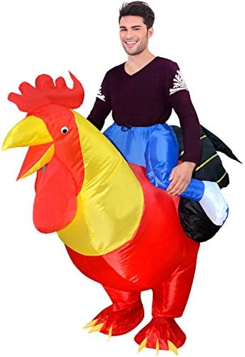 MH ZONE Inflatable Cock Rooster Costumes for Adult Funny Halloween Costumes Inflatable Rooster Suit Cosplay Funny Dress (Adult Rooster)
