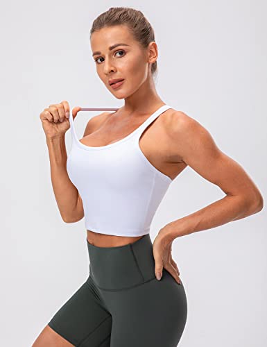 Lavento Women's Racerback Sports Bras Yoga Crop Top with Built in Bra4