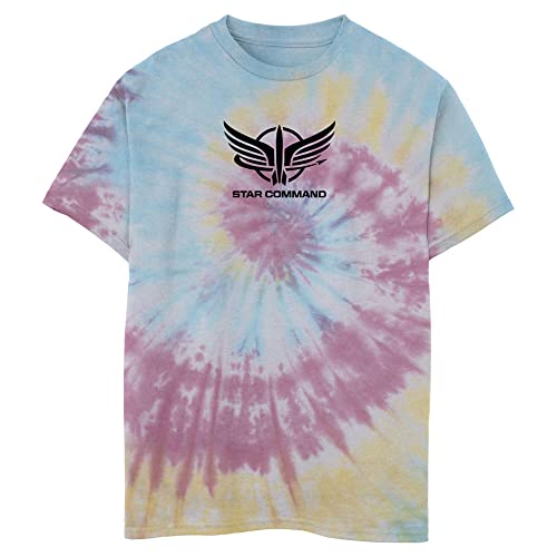 T-shirt Lightyear tricolore bleu rose jaune avec insigne Star Command