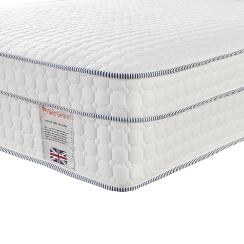 Bed Centre Colchón híbrido de espuma viscoelástica de gel de 28 cm, colchón individual de muelles ensacados para mayor apoyo, alivio de presión, colchón de firmeza media, fabricado en el Reino Unido