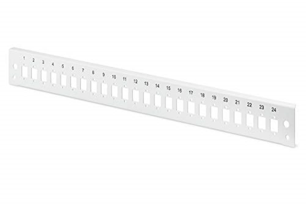 DIGITUS FO front panel, 1U, quick lock, 24x LC DX, SC SX E2000 SX, vertically, color grey (RAL 7035)