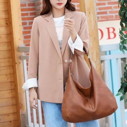 Bolsa Social Feminina Couro Pu Reforçada Elegante Trabalho Bolsa Hobo Tote