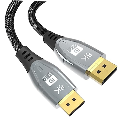 GAROZATION 2m Displayport Cable Video Accessory for Laptop High-Performance Connector for Gaming Streaming Supports Picture Quality and