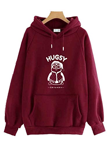 Image of The SV Style Random Print Graphic Print Pullover Hoodie, Black, Long Sleeve with Kangaroo Pocket 320 GSM Fleece Inside