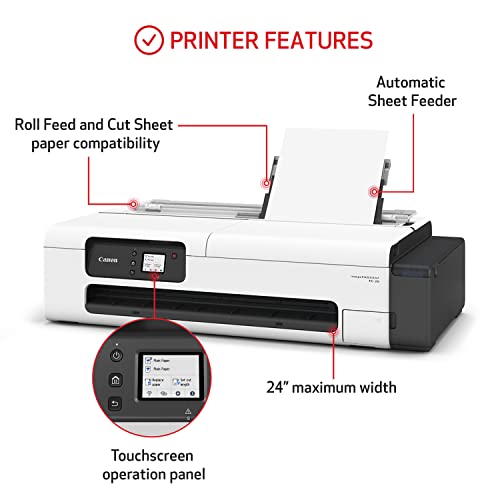 Canon Imageprograf Tc-20 24" Large Format Poster & Plotter Printer - Automatic Roll & Cut Sheet Paper Feeder, Ships With 280Ml Of Ink - Usb, Wi-Fi, Lan #TOP2