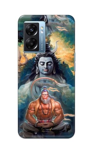 Image of PRINTFIDAA Printed Hard Back Cover Case for Oppo A57 5G | Oppo A77 5G | Oppo K10 5G | Realme Narzo 50 5G Back Cover (Lord Shiva and Hanuma) -112