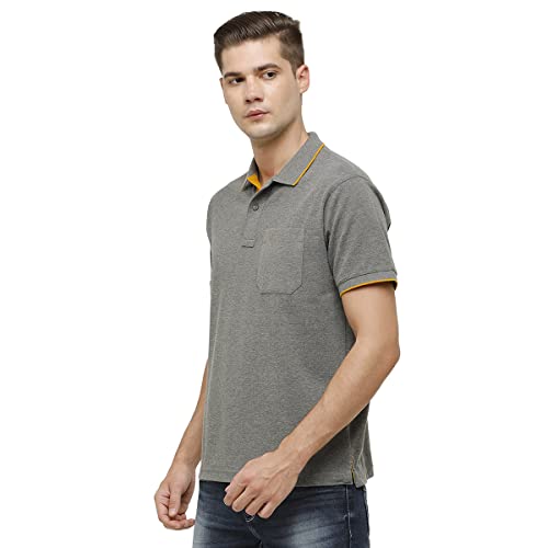 Classic Polo Mens Cotton Blended Solid Half Sleeve Regular Fit Polo Neck T-Shirt