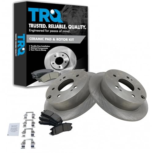 Image of TRQ Rear Brake Pad and Rotor Set Ceramic