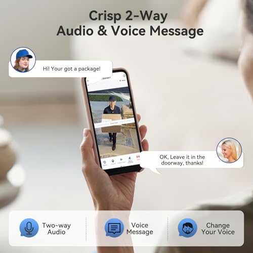 MUBVIEW Dual Doorbell Camera Wireless No Subscription,2K Head to Toe Door Camera Wireless for Apartment, Door Bells for Homes with Chime, 2.4G WiFi, AI Human Detection, Night Vision - Thumbnail 3