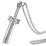 ZiWuark Men's Broken Sword Necklace Stainless Steel Dragon Knight Sword Pendant Jewelry for Men and Women with 24 Inches Chain