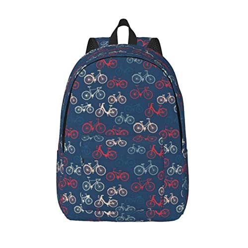 Sac à dos ordinateur portable avec motif tournesols et vélos taille S