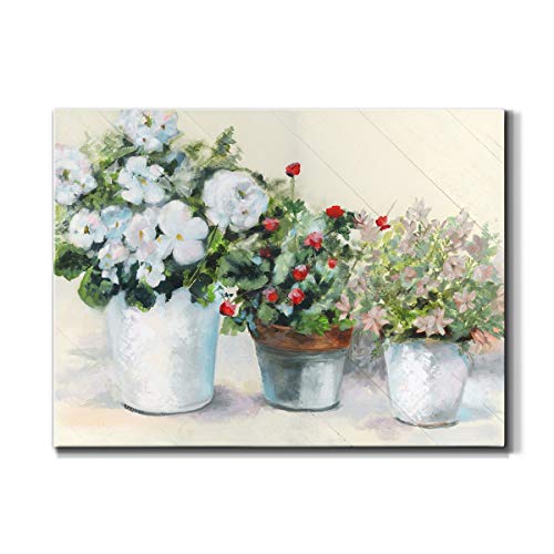WEXFORD HOME Floral Canvas Wall Art Print Decoration Multi Color Flower Painting Artwork for Living Room Bedroom Office, Ready to Hang